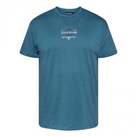 North Latitude T-Shirt With Print Modrá - Tričká - Nadrozmerné tričká - 2XL-14XL