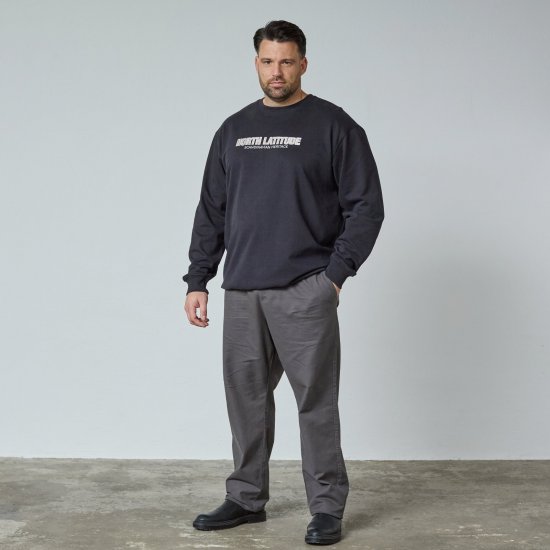 North Latitude Crewneck Sweatshirt Čierna - TALL mikiny - TALL mikiny pre vysokých mužov