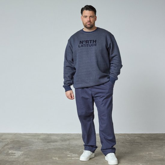 North Latitude Crewneck Logo Sweat Námornícka modrá - TALL mikiny - TALL mikiny pre vysokých mužov