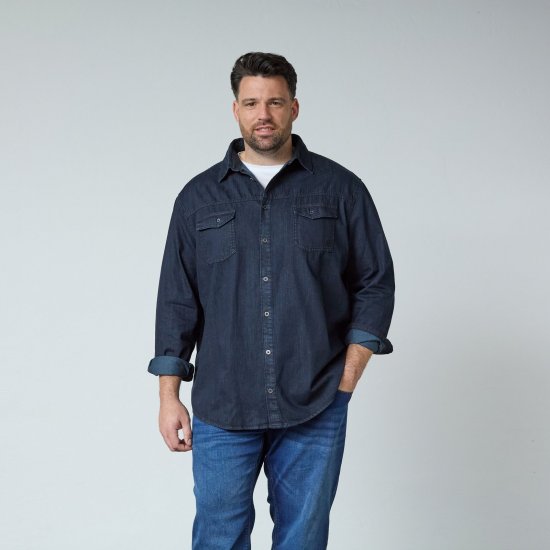 North Latitude Denim Shirt LS Modrá - Košele - Košele 2XL-10XL