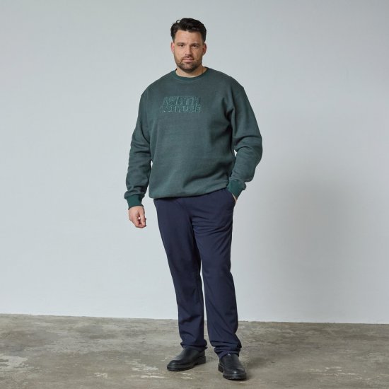 North Latitude Crewneck Logo Sweat Zelená/Khaki - TALL mikiny - TALL mikiny pre vysokých mužov