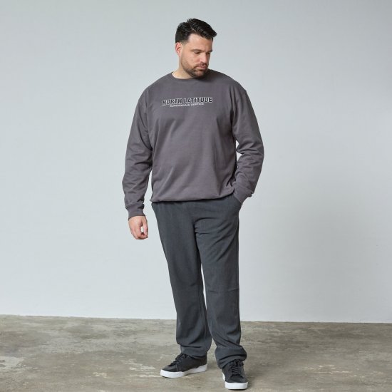 North Latitude Crewneck Sweatshirt Sivá/uhľovo šedá - TALL mikiny - TALL mikiny pre vysokých mužov