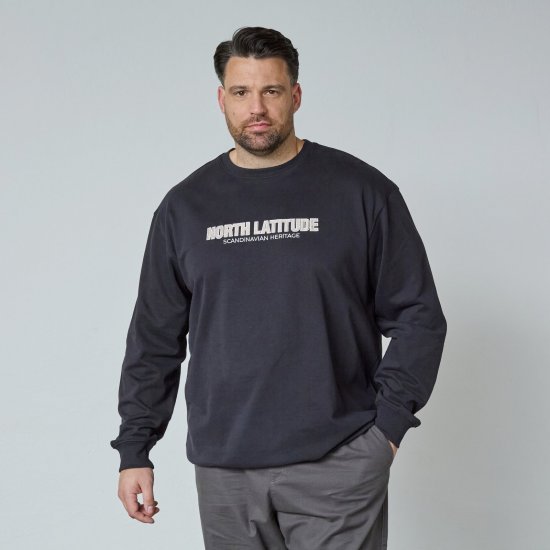 North Latitude Crewneck Sweatshirt Čierna - Mikiny & mikiny bez kapucne - Mikiny & Mikiny s Kapucňou 2XL-12XL