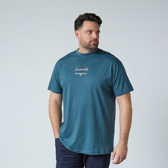 North Latitude T-Shirt With Print Modrá - Tričká - Nadrozmerné tričká - 2XL-14XL