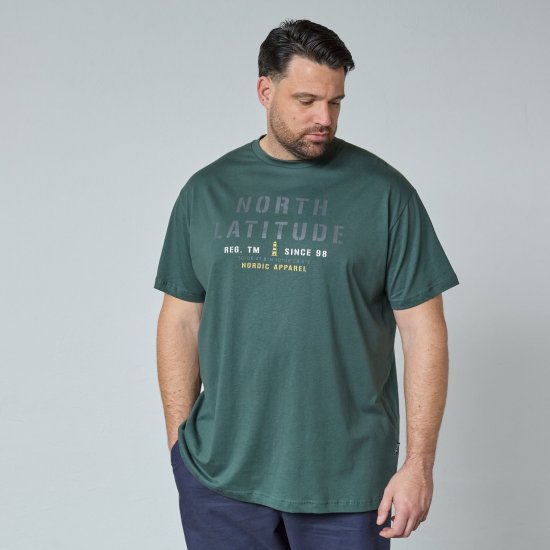 North Latitude T-Shirt Zelená/Khaki - Tričká - Nadrozmerné tričká - 2XL-14XL