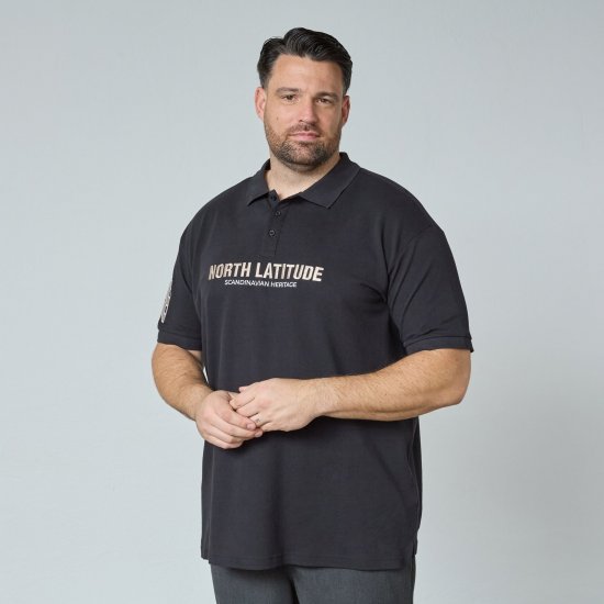 North Latitude Logo Polo Čierna - Polokošele - Polokošele 2XL-8XL