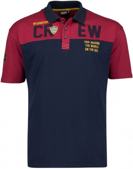 Adamo Crew Printed Jersey Poloshirt Burgundy - Polokošele - Polokošele 2XL-8XL