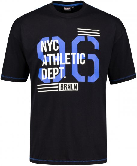 Adamo BRKLN Comfort Fit Printed T-shirt Black - Tričká - Nadrozmerné tričká - 2XL-14XL