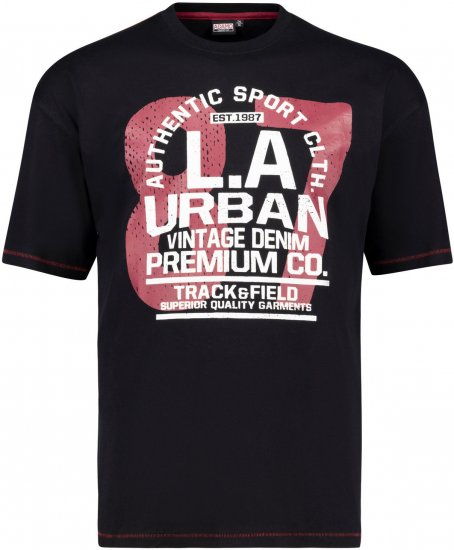 Adamo Urban Comfort Fit Printed T-shirt Black - Tričká - Nadrozmerné tričká - 2XL-14XL