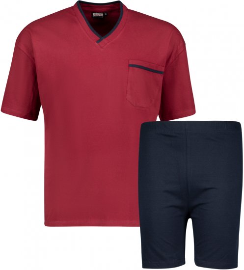 Adamo Ben Short sleeve Pyjama Burgundy - Spodná bielizeň - Spodné Prádlo 2XL-8XL