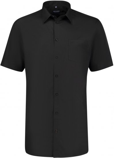 Adamo Warren Comfort Fit Short Sleeve Shirt Black - Košele - Košele 2XL-10XL