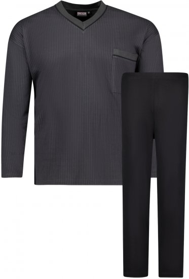 Adamo Gustav Long sleeve Pyjama Charcoal - Spodná bielizeň - Spodné Prádlo 2XL-8XL