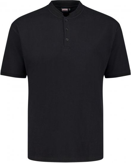 Adamo 139411 Serafino Waffelpique T-shirt Black - Tričká - Nadrozmerné tričká - 2XL-14XL