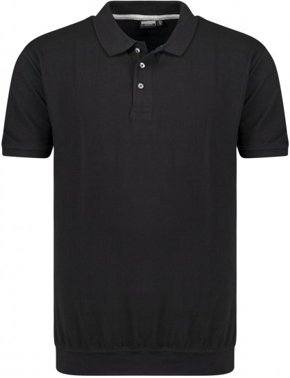 Adamo Kadir Polo Shirt with Cuffed Hem Black - Polokošele - Polokošele 2XL-8XL