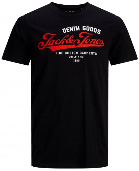 Jack & Jones Elogo T-Shirt Black - Tričká - Nadrozmerné tričká - 2XL-14XL