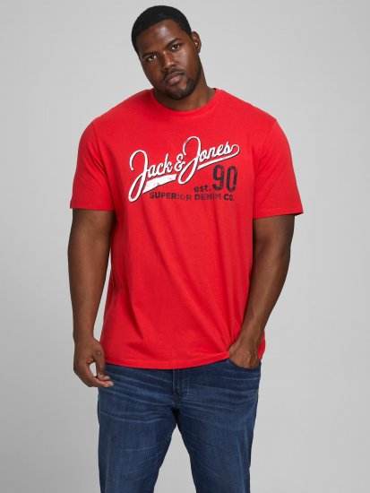 Jack & Jones Elogo T-Shirt True Red - Tričká - Nadrozmerné tričká - 2XL-14XL