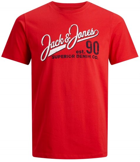 Jack & Jones Elogo T-Shirt True Red - Tričká - Nadrozmerné tričká - 2XL-14XL