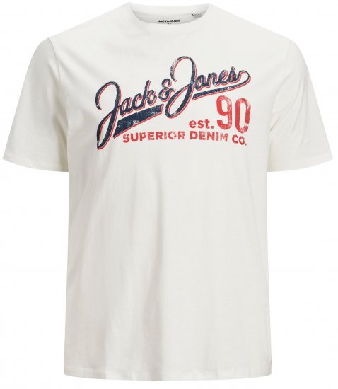 Jack & Jones Elogo T-Shirt White - Tričká - Nadrozmerné tričká - 2XL-14XL