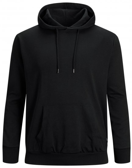 Jack & Jones Basic Hoodie Black - Mikiny & mikiny bez kapucne - Mikiny & Mikiny s Kapucňou 2XL-12XL