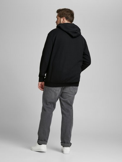 Jack & Jones Basic Hoodie Black - Mikiny & mikiny bez kapucne - Mikiny & Mikiny s Kapucňou 2XL-12XL