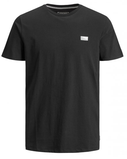 Jack & Jones Schultz Crew Neck T-Shirt Black - Tričká - Nadrozmerné tričká - 2XL-14XL