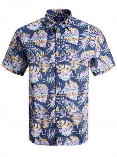 Jack & Jones Hazy S/S Shirts Ensign Blue - Košele - Košele 2XL-10XL