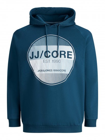 Jack & Jones Booster Hoodie Blue - Mikiny & mikiny bez kapucne - Mikiny & Mikiny s Kapucňou 2XL-12XL