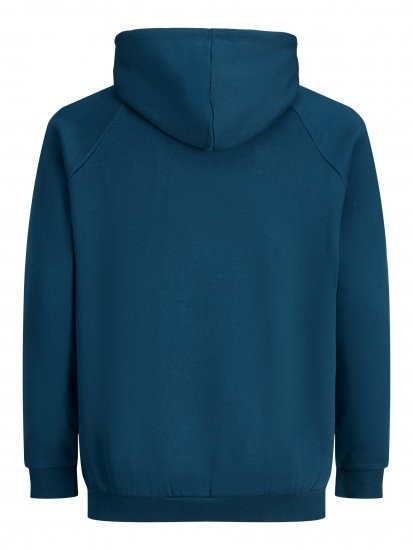 Jack & Jones Booster Hoodie Blue - Mikiny & mikiny bez kapucne - Mikiny & Mikiny s Kapucňou 2XL-12XL