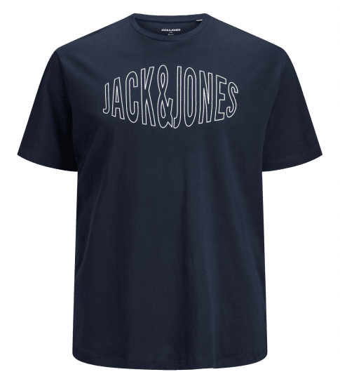 Jack & Jones Preston Crew Neck T-Shirt Navy - Tričká - Nadrozmerné tričká - 2XL-14XL