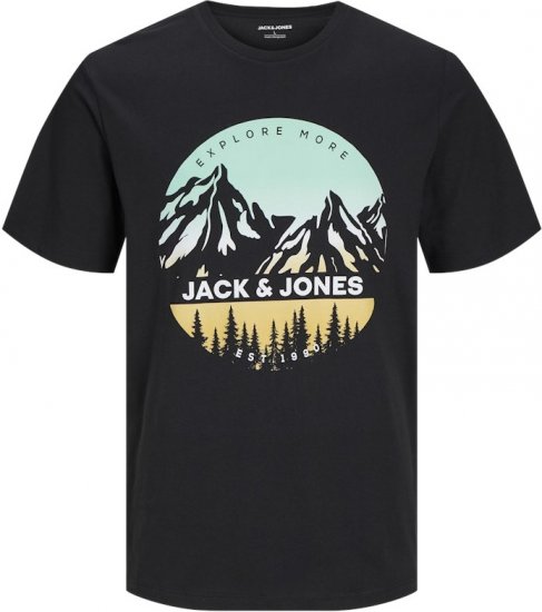 Jack & Jones PEAK T-Shirt Black - Tričká - Nadrozmerné tričká - 2XL-14XL