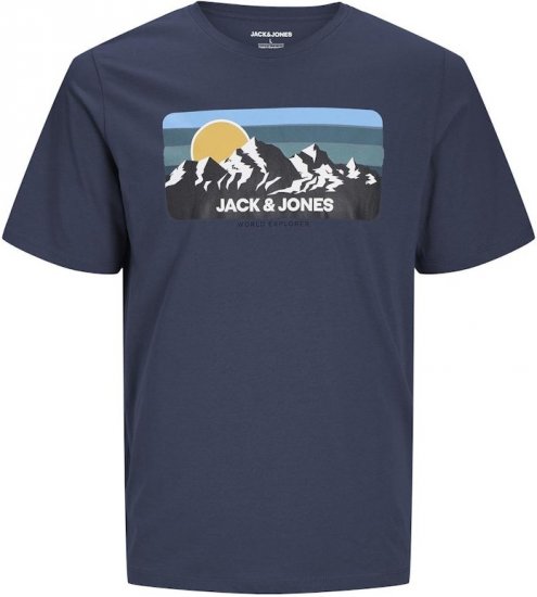 Jack & Jones PEAK T-Shirt Navy Blazer - Tričká - Nadrozmerné tričká - 2XL-14XL