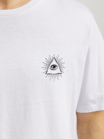 Jack & Jones Jackie Crew Neck T-Shirt White - Tričká - Nadrozmerné tričká - 2XL-14XL