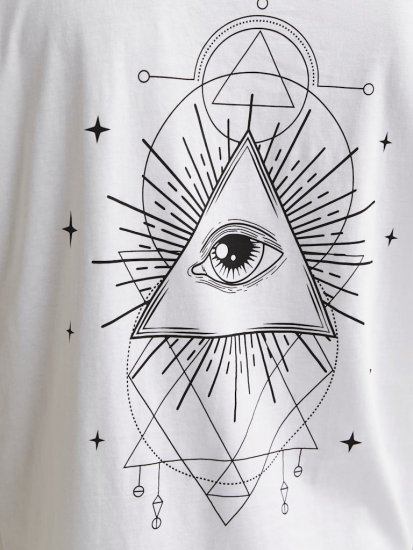 Jack & Jones Jackie Crew Neck T-Shirt White - Tričká - Nadrozmerné tričká - 2XL-14XL