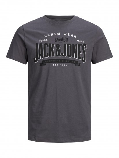 Jack & Jones JJELOGO TEE Gray - Tričká - Nadrozmerné tričká - 2XL-14XL
