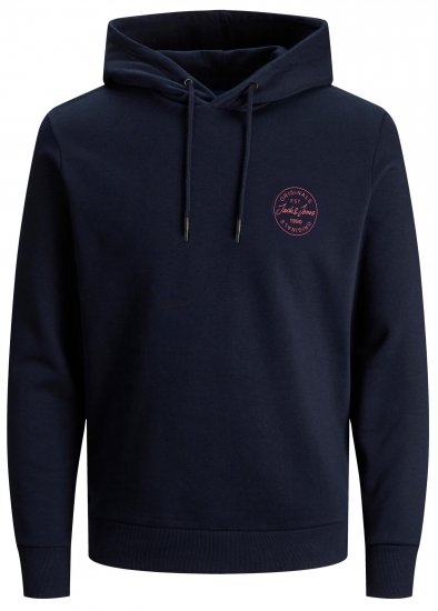 Jack & Jones JJESHARK SWEAT Hoodie Navy - Mikiny & mikiny bez kapucne - Mikiny & Mikiny s Kapucňou 2XL-12XL