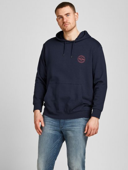 Jack & Jones JJESHARK SWEAT Hoodie Navy - Mikiny & mikiny bez kapucne - Mikiny & Mikiny s Kapucňou 2XL-12XL