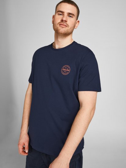 Jack & Jones JJESHARK TEE Navy - Tričká - Nadrozmerné tričká - 2XL-14XL