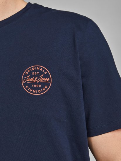 Jack & Jones JJESHARK TEE Navy - Tričká - Nadrozmerné tričká - 2XL-14XL