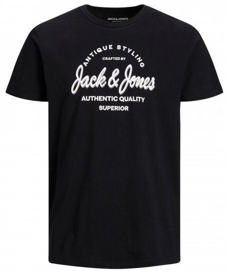 Jack & Jones JJERAFA TEE Black - Tričká - Nadrozmerné tričká - 2XL-14XL