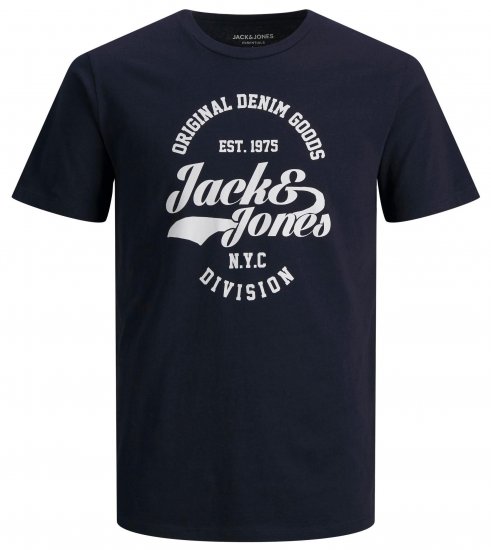 Jack & Jones JJERAFA TEE Navy - Tričká - Nadrozmerné tričká - 2XL-14XL
