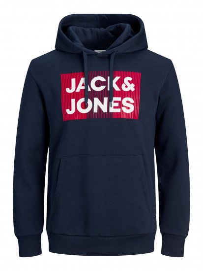 Jack & Jones JJECORP Hoodie Navy - Mikiny & mikiny bez kapucne - Mikiny & Mikiny s Kapucňou 2XL-12XL