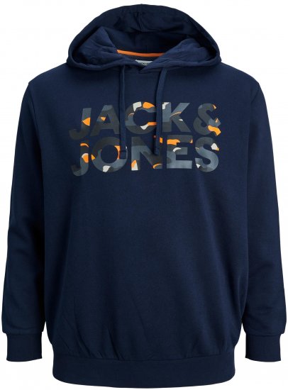 Jack & Jones JJRAMP Hoodie Navy - Mikiny & mikiny bez kapucne - Mikiny & Mikiny s Kapucňou 2XL-12XL