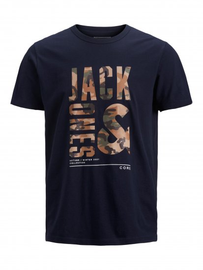 Jack & Jones JCOSTREET TEE Navy - Tričká - Nadrozmerné tričká - 2XL-14XL