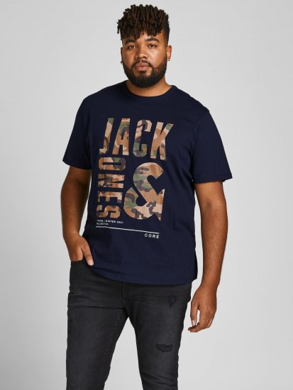 Jack & Jones JCOSTREET TEE Navy - Tričká - Nadrozmerné tričká - 2XL-14XL