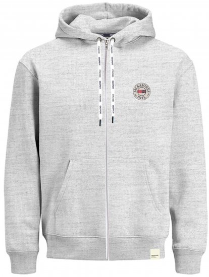 Jack & Jones JORINTERNATIONAL ZIP Hoodie Grey - Mikiny & mikiny bez kapucne - Mikiny & Mikiny s Kapucňou 2XL-12XL