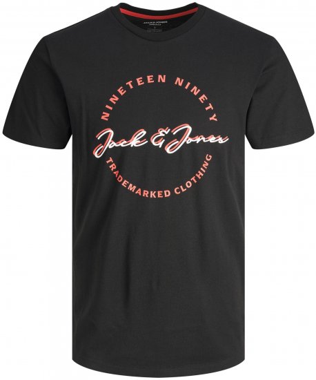 Jack & Jones JJSTAMP TEE Black - Tričká - Nadrozmerné tričká - 2XL-14XL