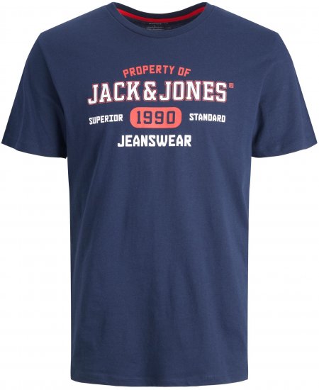 Jack & Jones JJSTAMP TEE Navy - Tričká - Nadrozmerné tričká - 2XL-14XL