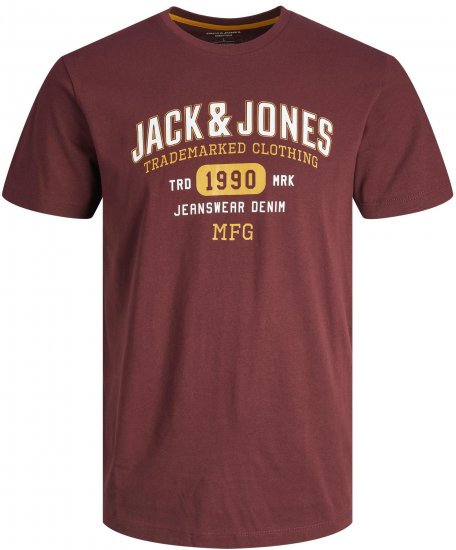 Jack & Jones JJSTAMP TEE Red - Tričká - Nadrozmerné tričká - 2XL-14XL