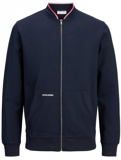 Jack & Jones JJAIDEN ZIP Sweater Navy - Mikiny & mikiny bez kapucne - Mikiny & Mikiny s Kapucňou 2XL-12XL
