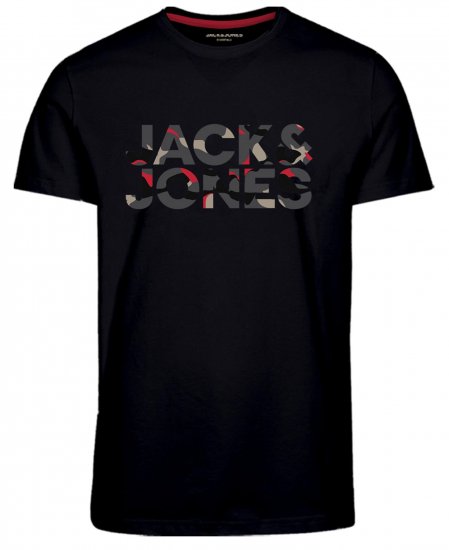 Jack & Jones JJRAMP T-Shirt Soldier Print Black - Tričká - Nadrozmerné tričká - 2XL-14XL